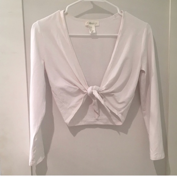Brandy Melville Tops - white crop tie top